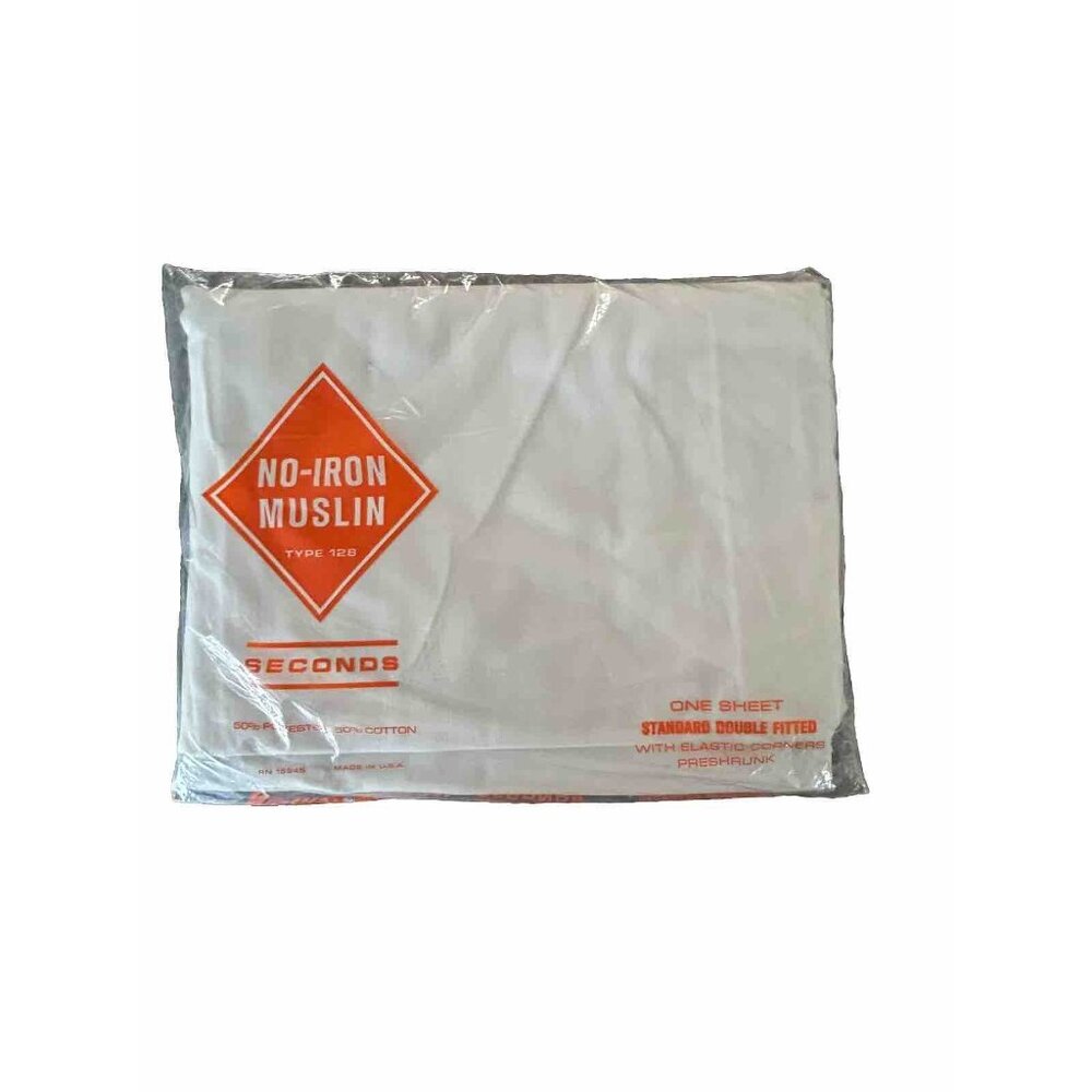 No Iron Muslin Double Single Sheet Fitted White 50% Cotton/ Polyester Bedding